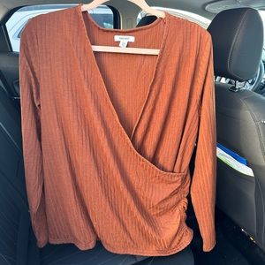 NINE WEST FAUX WRAP BLOUSE
